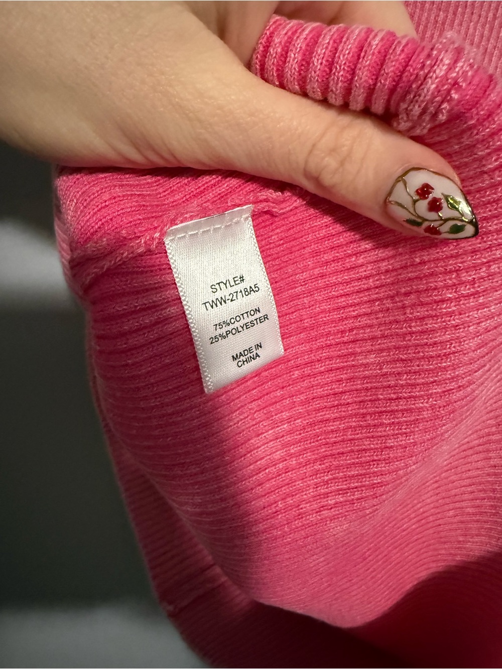 Women’s Mineral Washed Pink Ribbed Tank Top - Sleeveless Knit - Picture 4 of 4